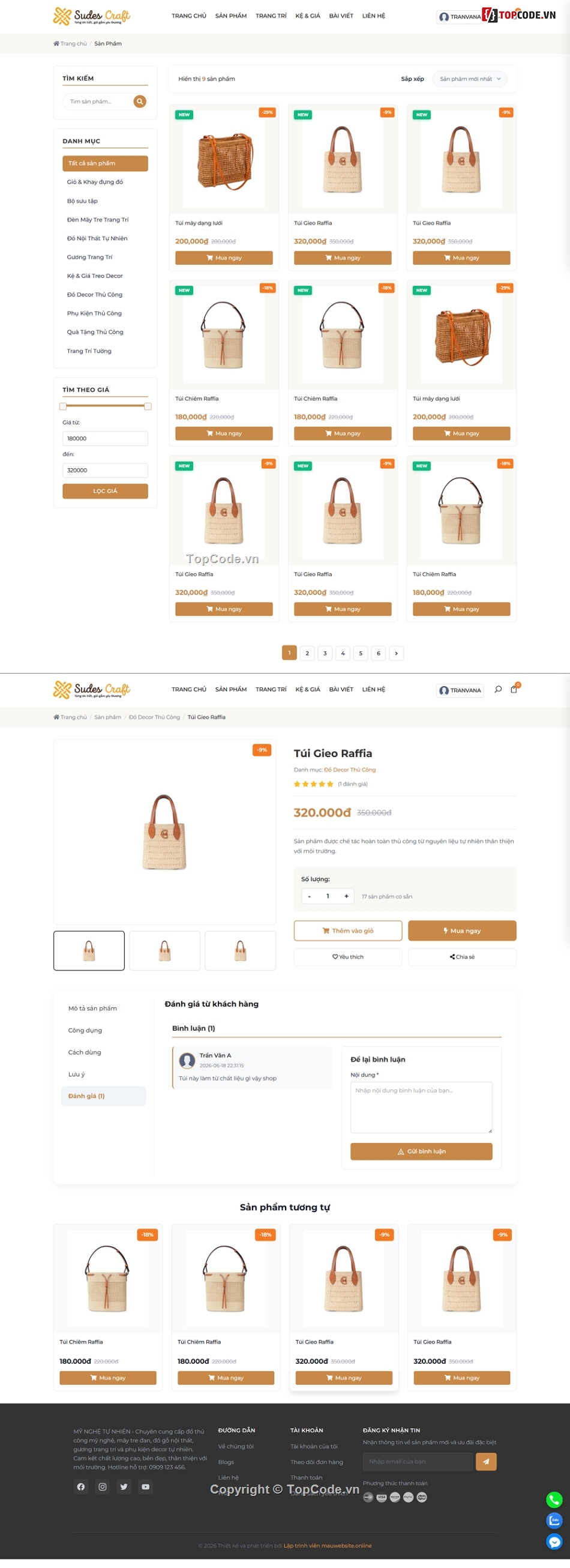 website shop thủ công mỹ nghệ,website shop  mỹ nghệ,website handmade,php mysql,website đồ thủ công,website quản lý bán  hàng