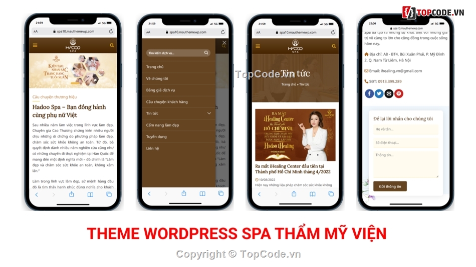 web thẩm mỹ viện,website spa,website wordpress spa,theme wordpress spa,code thẩm mỹ viện,source code spa