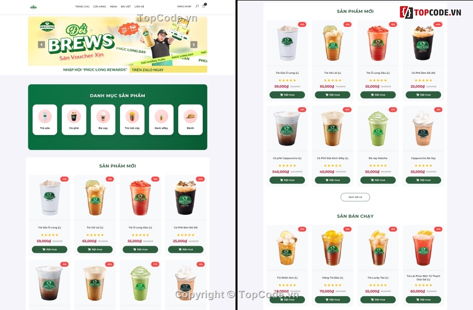 web bán nước,website trà sữa,website bán cafe,website cà phê,web trà sữa,đồ án web trà sữa