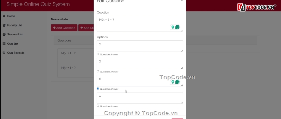 quiz online,trắc nghiệm,thi online,php mysql,website trắc nghiệm,thi trắc nghiệm