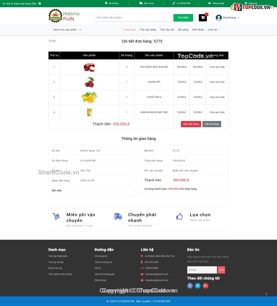 code web trái cây,website trái cây,website bán trái cây,php mysql,code php thuần,web php