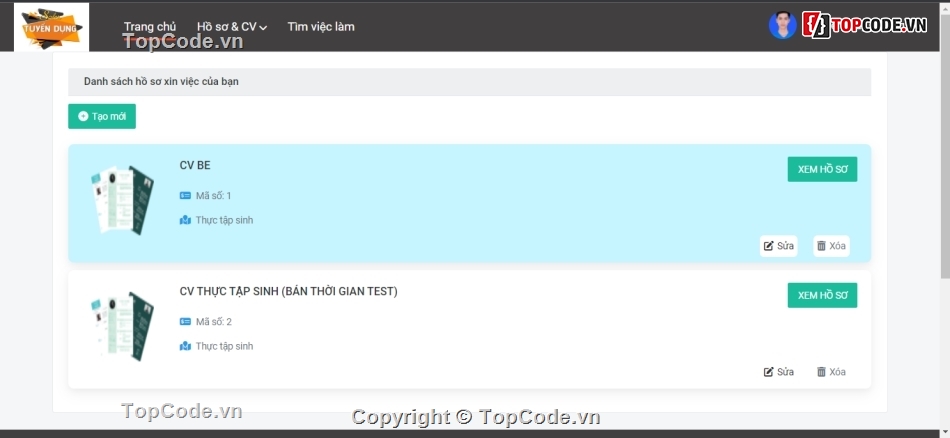 website tuyển dụng,quản lý tuyển dụng,website tìm việc,code Website tuyển dụng