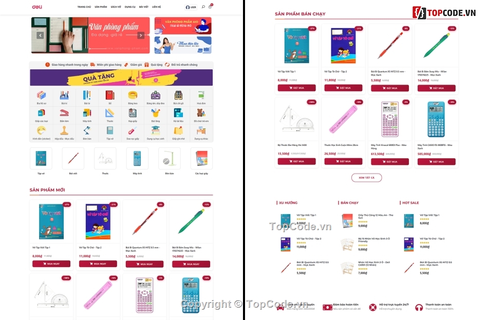 web văn phòng phẩm,web bán sách,website văn phòng phẩm,web dụng cụ học tập,php mysql,website php