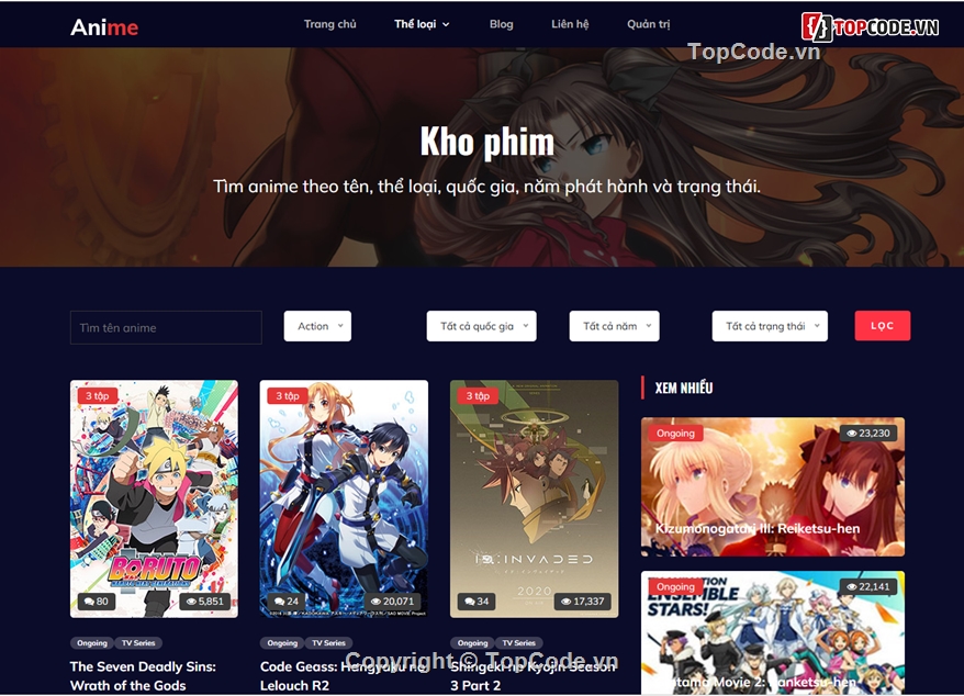 Source Code Xem Phim,Source PHP,Website Phim Anime