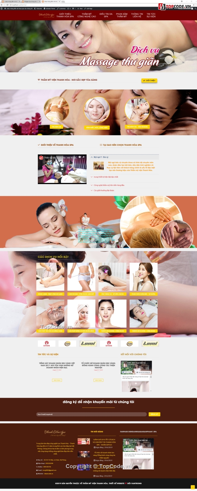 website spa làm đẹp,thẩm mỹ viện spa,Code web spa,web giới thiệu thẩm mỹ viện