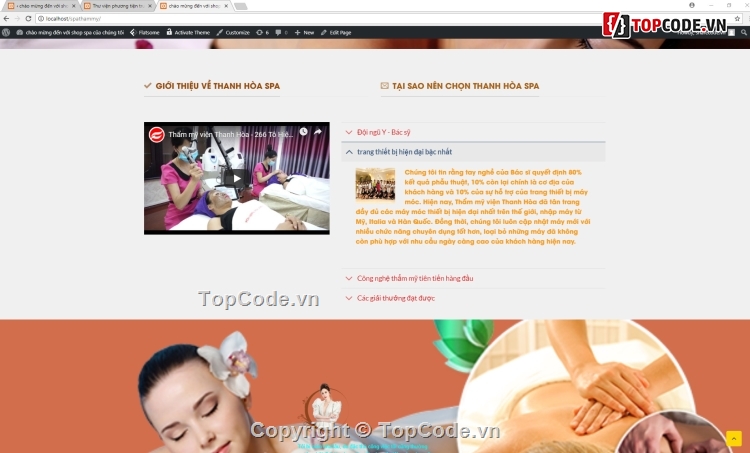 website spa làm đẹp,thẩm mỹ viện spa,Code web spa,web giới thiệu thẩm mỹ viện