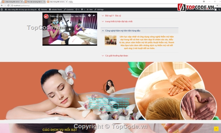 website spa làm đẹp,thẩm mỹ viện spa,Code web spa,web giới thiệu thẩm mỹ viện