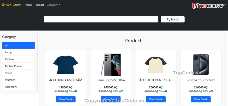 web bán điện thoại,web bán phụ kiện,Java Spring,Spring boot,Java Springboot,top code java