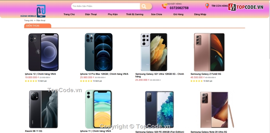web bán hàng,website bán điện thoại,code html,code web bán hàng,template