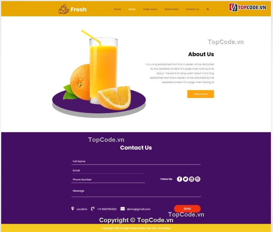 web giới thiệu thực phẩm,Template website bán hoa,website bán thực phẩm sạch,website thực phẩm