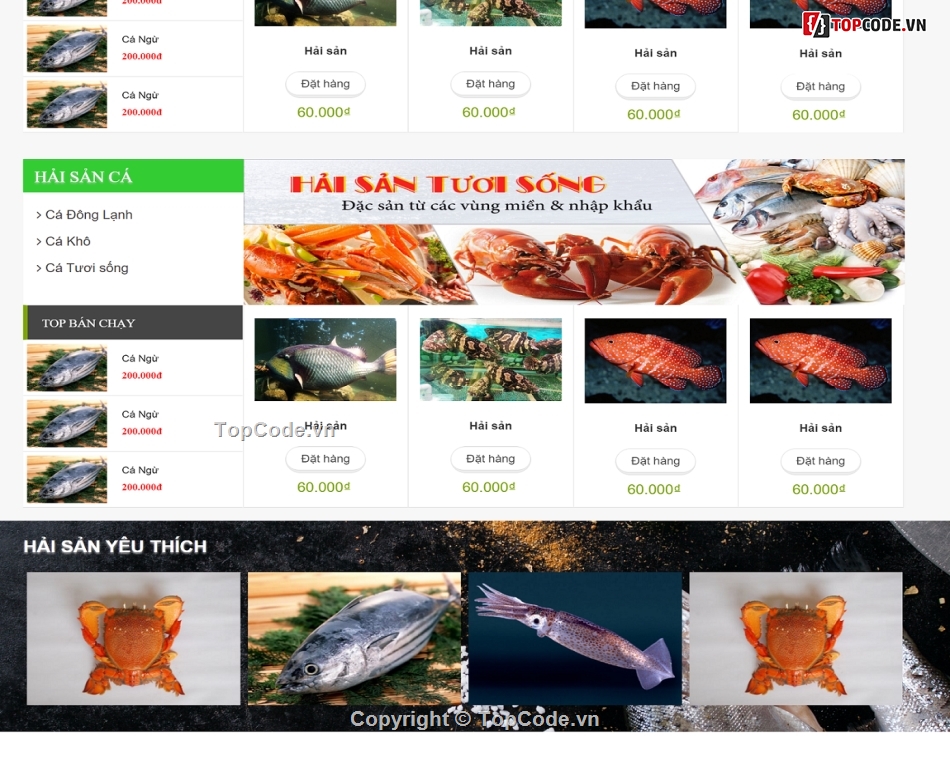 giao diện website,Code website hải sản,giao diện,Template,website hải sản