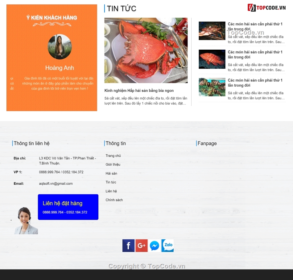 giao diện website,Code website hải sản,giao diện,Template,website hải sản