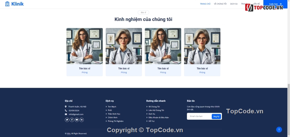 thăm khám,đặt lịch,đặt lịch khám,Template website,bệnh viện,website bệnh viện