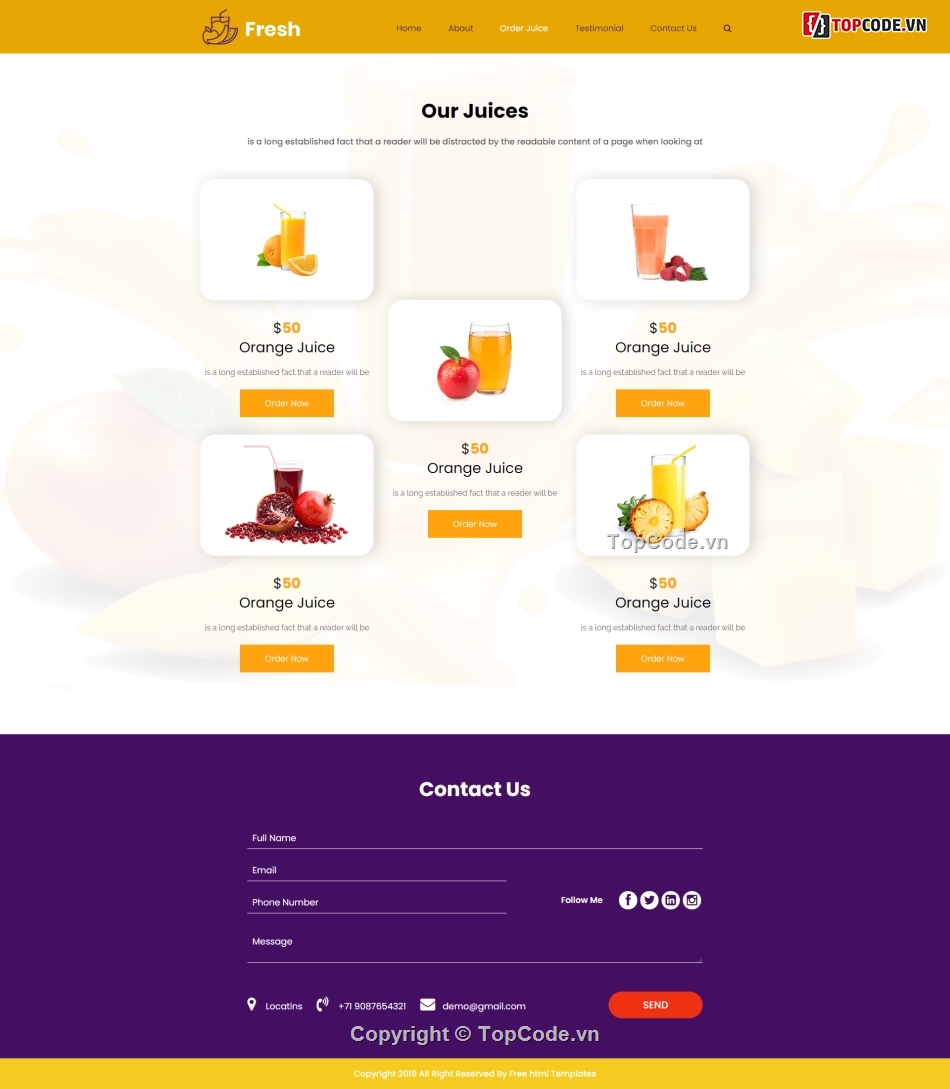 web giới thiệu thực phẩm,website bán thực phẩm sạch,Template website giới thiệu nước hoa quả,Template website bán nước hoa quả,Template website giới thiệu,Template website thực phẩm sạch hoa quả