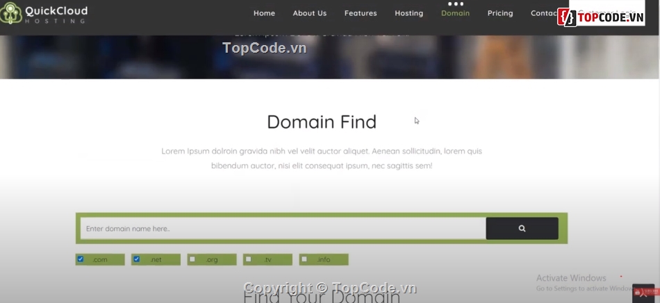 Website giới thiệu tên miền,Web giới thiệu hosting,Template Web domain,Template web dịch vụ máy chủ