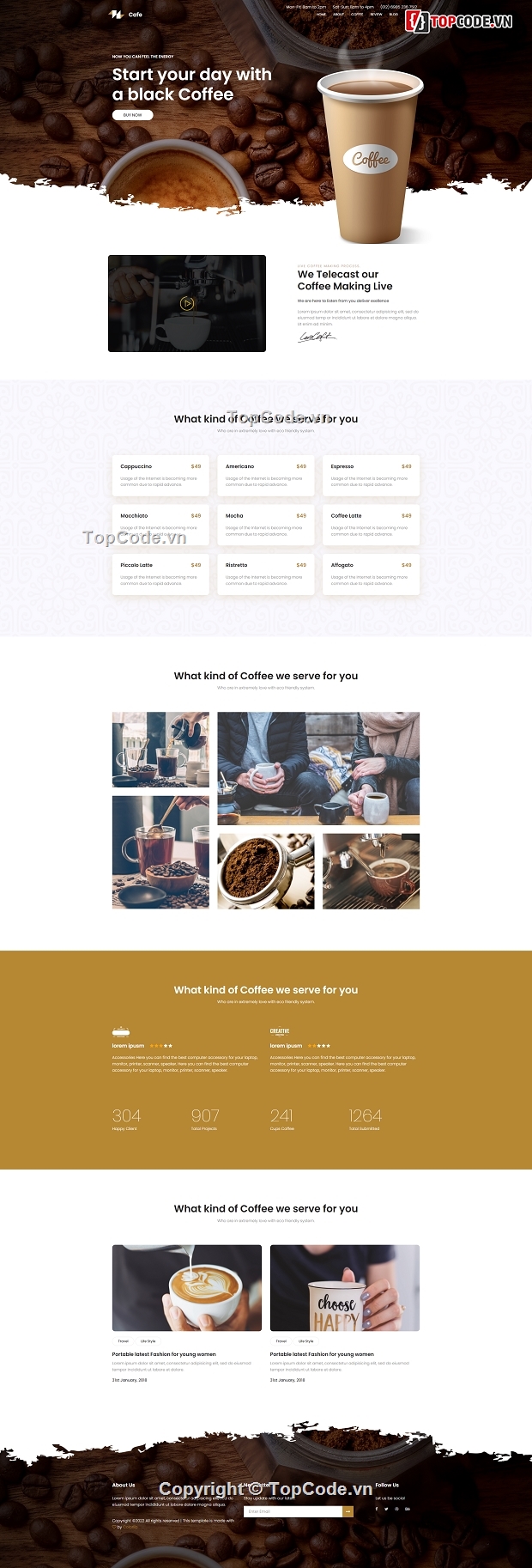 Template đặt coffee,Template web đặt coffee,Template kinh doanh coffee,Template web giới thiệu coffee