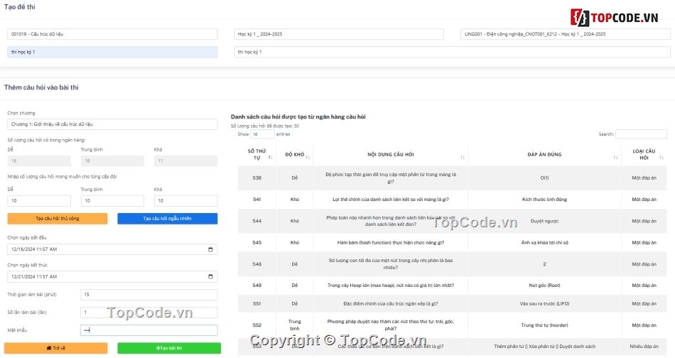 Trắc Nghiệm Online ASP.NET MVC,.NET,SQL Server,NET,SQL,Web Thi Trắc Nghiệm Online