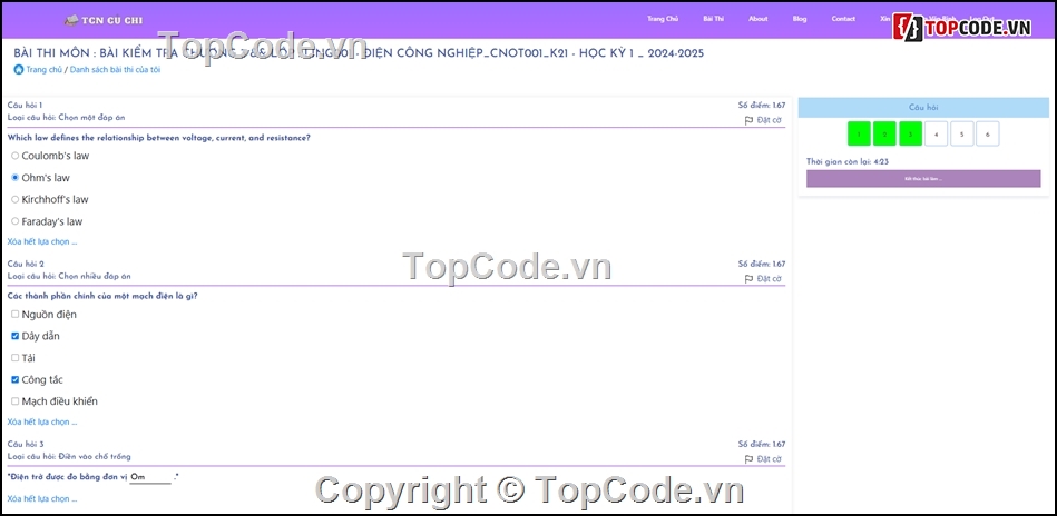 Trắc Nghiệm Online ASP.NET MVC,.NET,SQL Server,NET,SQL,Web Thi Trắc Nghiệm Online