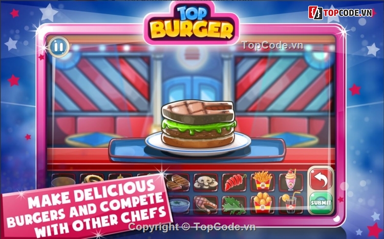 Top Burger Chef,Source code game,Cooking Story,Top Burger