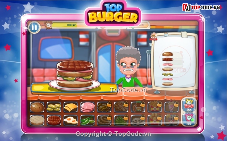 Top Burger Chef,Source code game,Cooking Story,Top Burger