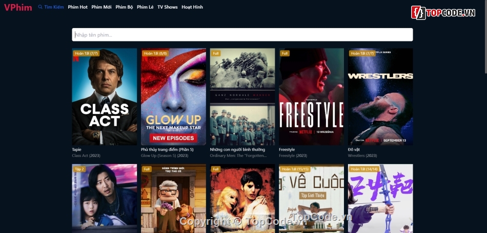 Web xem phim,phimmoi,ophim,code web xem phim