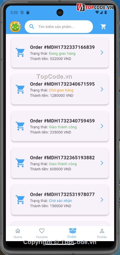 Đồ án,App,Flutter,Bán hàng