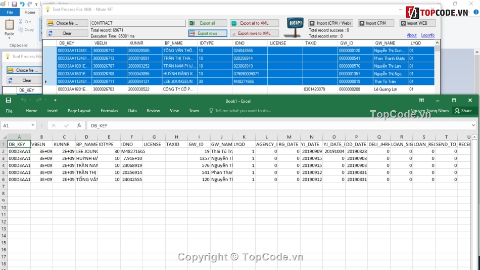 Export XML,Process XML,File XML,ImportXML