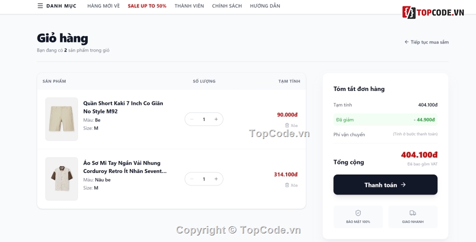 ReactJS,NodeJS,Website bán quần áo,VNPAY,Google Authentication,E-commerce