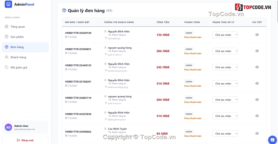 ReactJS,NodeJS,Website bán quần áo,VNPAY,Google Authentication,E-commerce