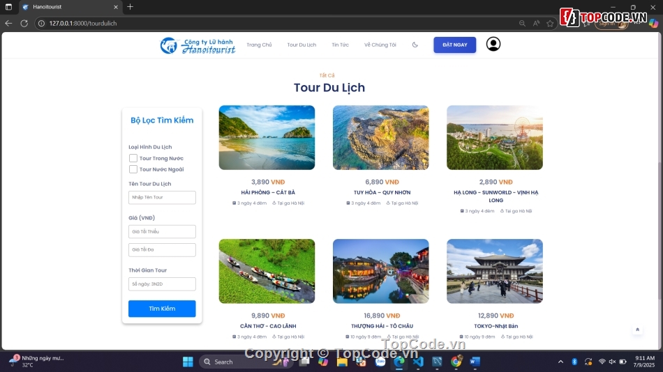 báo cáo,đặt tour du lịch,PHP,web tour  du lịch
