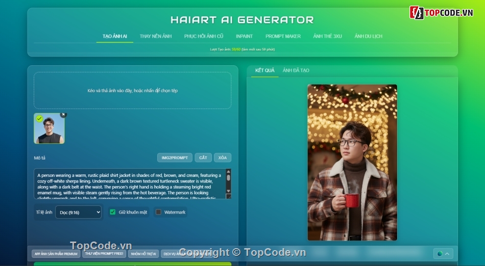 Web App Tạo Hình Ảnh AI,App tao hình ảnh AI,code web tạo hình ảnh AI