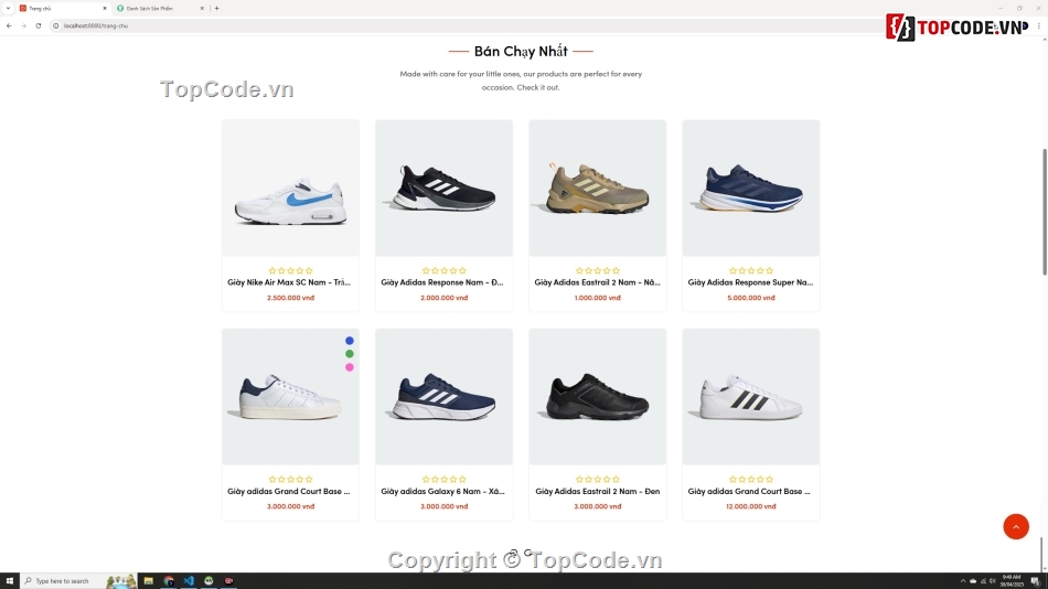 web bán giày,website php mysql,website ban hàng đẹp,đầy đủ chức năng