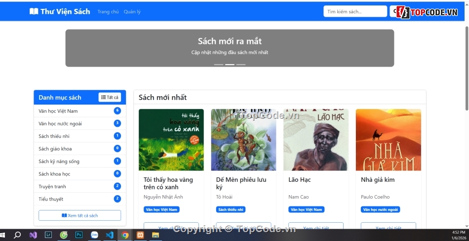 đồ án laravel,đồ án bán sách,Quản lý sách,mượn trả sách,quản lý thư viện