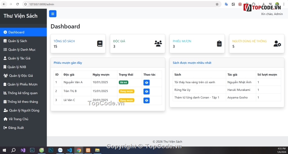đồ án laravel,đồ án bán sách,Quản lý sách,mượn trả sách,quản lý thư viện