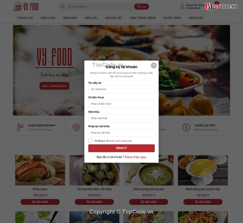 Website ẩm thực 3 miền tích hợp giỏ hàng thanh toá,Website Food  tích hợp giỏ hàng thanh toán admin,Web bán thức ăn nhanh Full CSDL giỏ hàng T.Toán,Website ẩm thực Full CSDL,Website Foody full CSDL