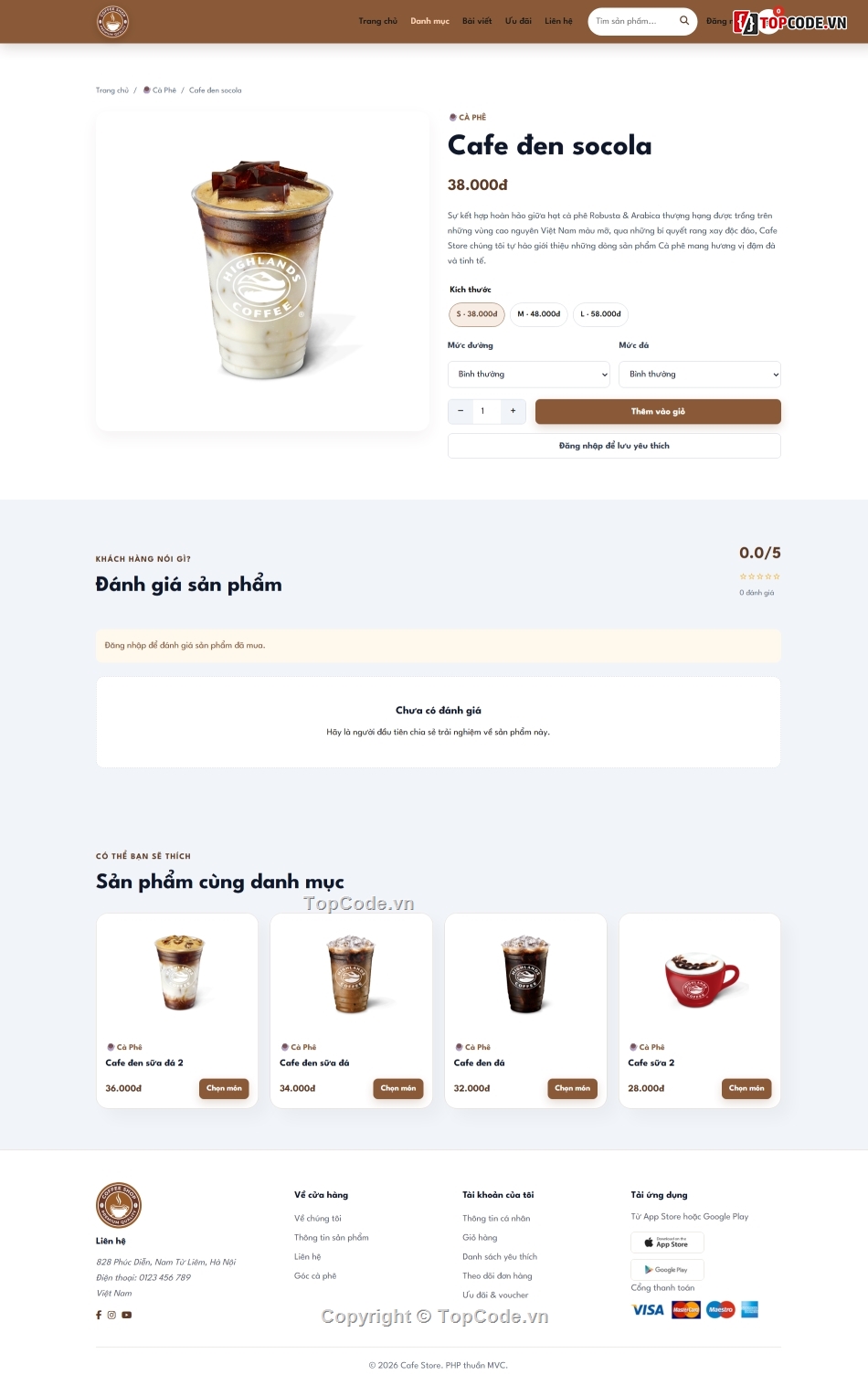 website bán cà phê,PHP MySQL,source code bán hàng,đồ án PHP,VNPay PHP,quản lý đơn hàng