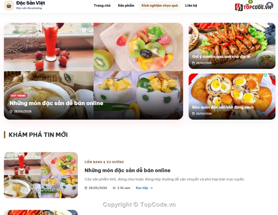 Web đặc sản,web bán hàng,web bán đặc sản