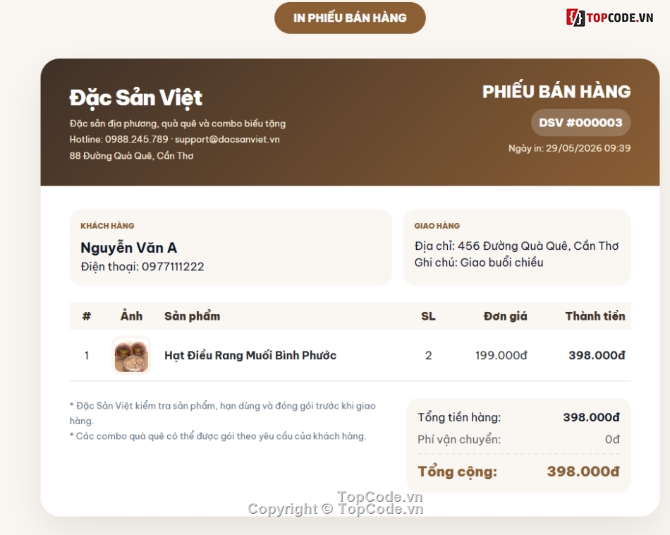 Web đặc sản,web bán hàng,web bán đặc sản