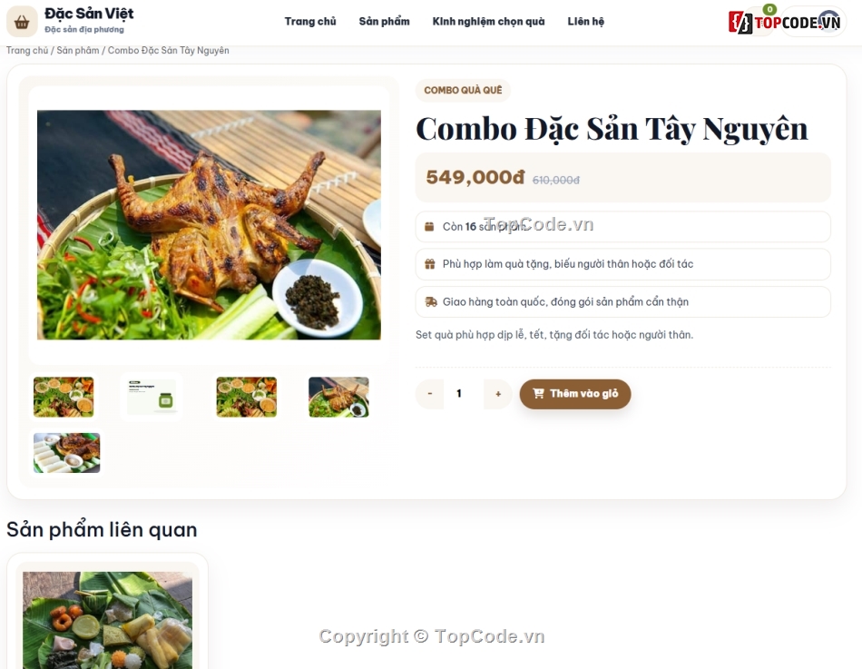 Web đặc sản,web bán hàng,web bán đặc sản
