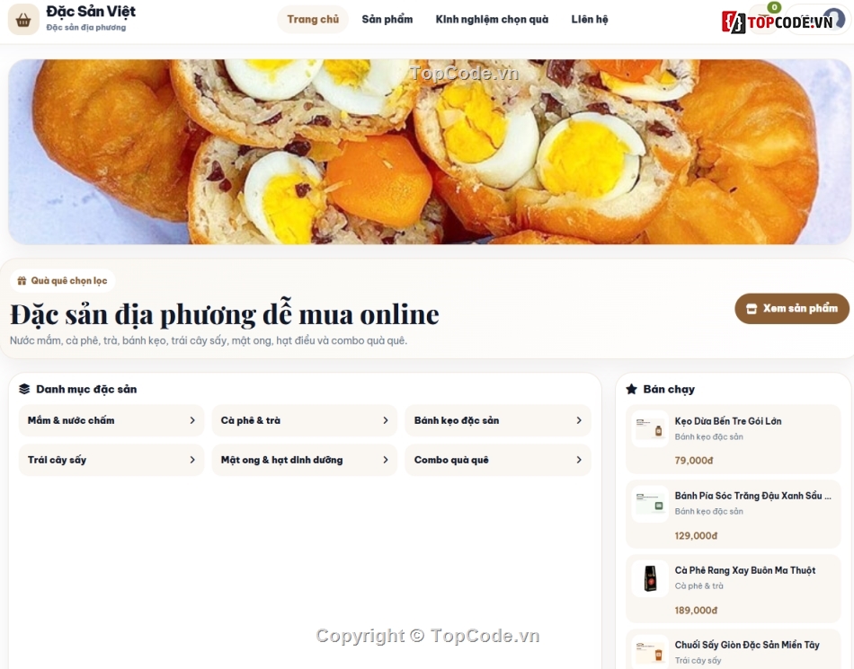 Web đặc sản,web bán hàng,web bán đặc sản