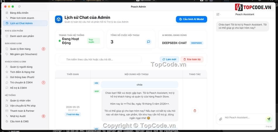 Website bán hàng,tích hợp,Admin Dashboard