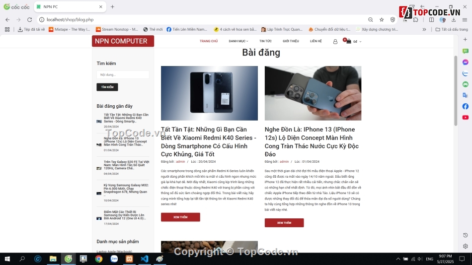 php thuần,php mysql,Website bán điện thoại,bán laptop,Website php thuần,php