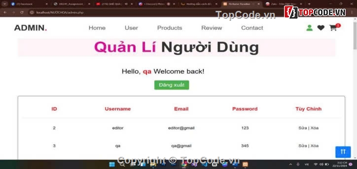 website bán nước hoa,SQL,full,full báo cáo và slide