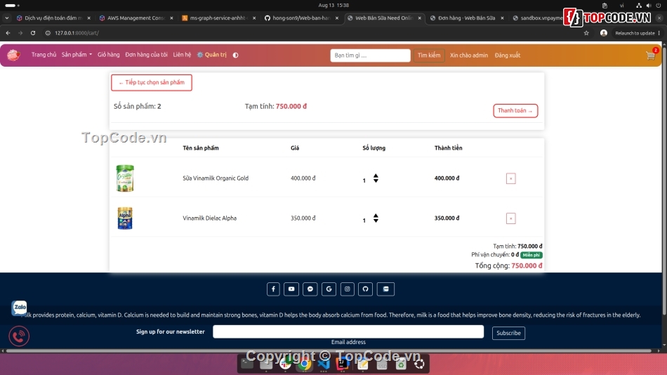Web bán hàng,web bán sữa,website bán sữa,code web bán sữa