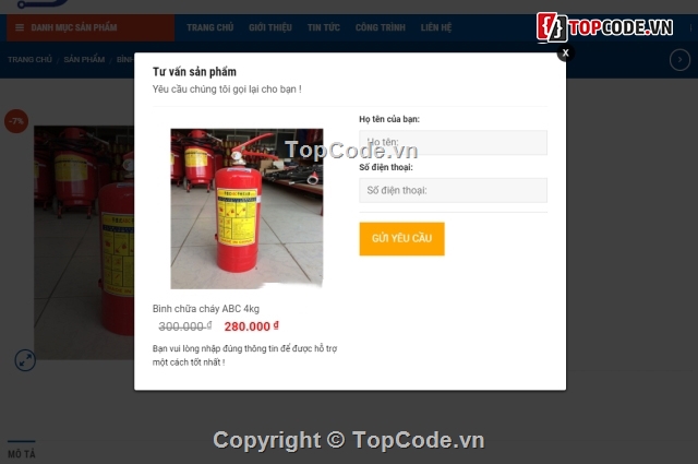 share code bán thiết bị phòng cháy,website bán thiết bị phòng cháy,Mã nguồn WordPress bán thiết bị phòng cháy