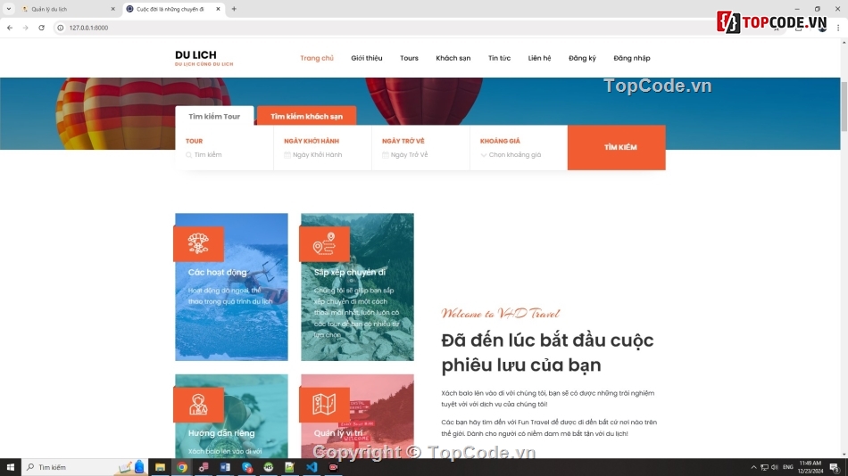 Website du lịch,website đặt tour du lịch php mysql,website đặt lịch khách sạn php,website booking hotel php mysql