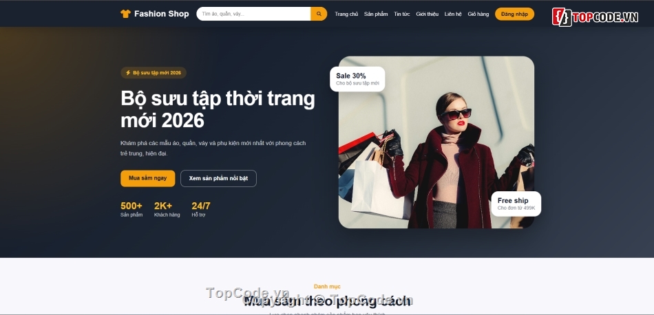 Code web bán hàng,trang web bán hàng,web bán thời trang,php thuần,code php thuần