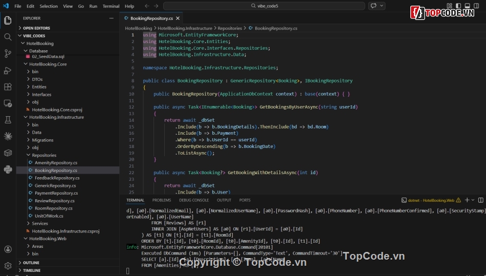 Đặt Phòng Khách Sạn,ASP.NET Core MVC,SQL Sever