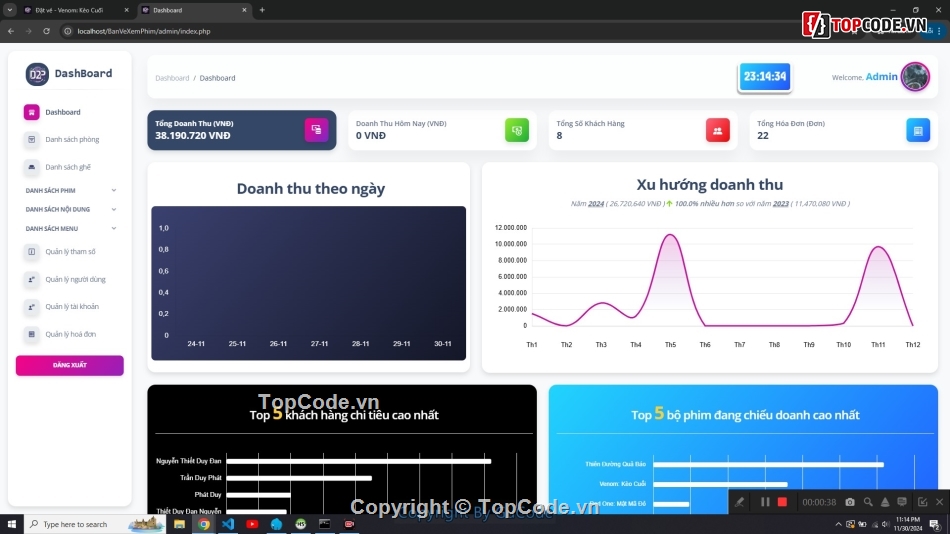 web bán vé xem phim php mysql,web đặt vé xem phim php mysql,đồ án web đặt vé xem phim,đồ án web bán vé xem phim