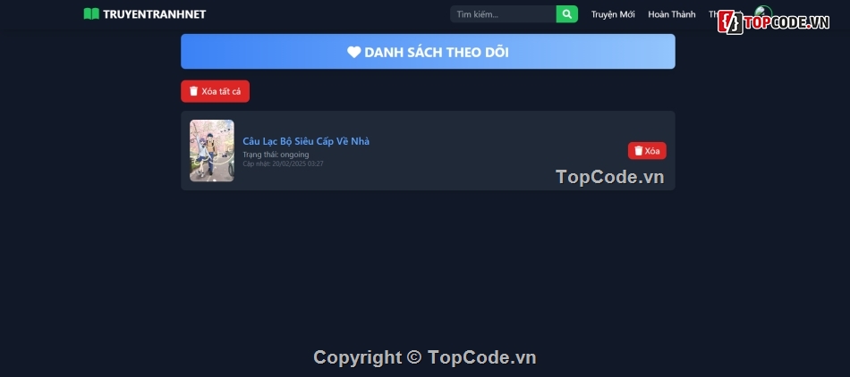 web truyện,theme truyện tranh,Code truyện tranh web đọc truyện,Theme WordPress đọc truyện,website truyện tranh